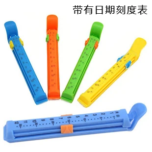 Бесплатная доставка 10 шт. смешивать цвета даты запечатывания клип 5 пищевого