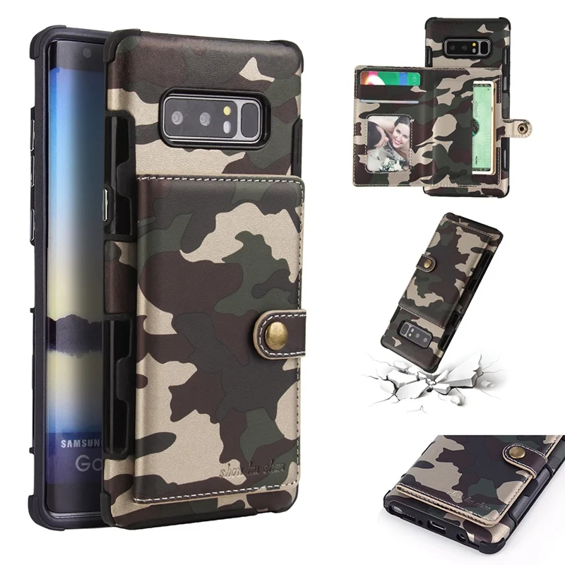 Роскошный армейский чехол Camoflage для Galaxy Note 9 8 S10e из искусственной кожи Samsung S9 S8 plus