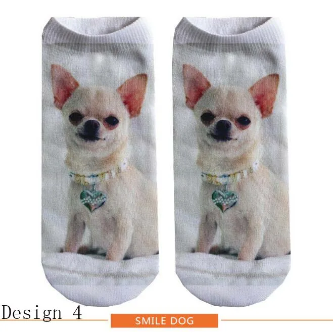 Носки по щиколотку с 3D принтом милой собаки милые эластичные короткие носки для