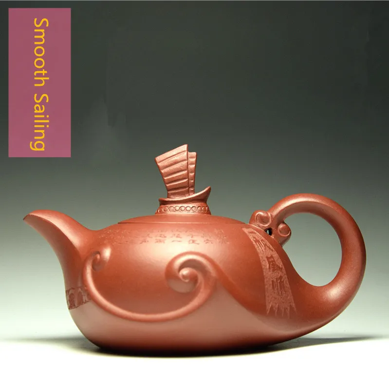 

400ml Authentic Famous Smooth Sailing Teapot Yixing Zisha Tea Pot Chinese Kung Fu Pu'er Tea Black Tea Gift Free Shipping