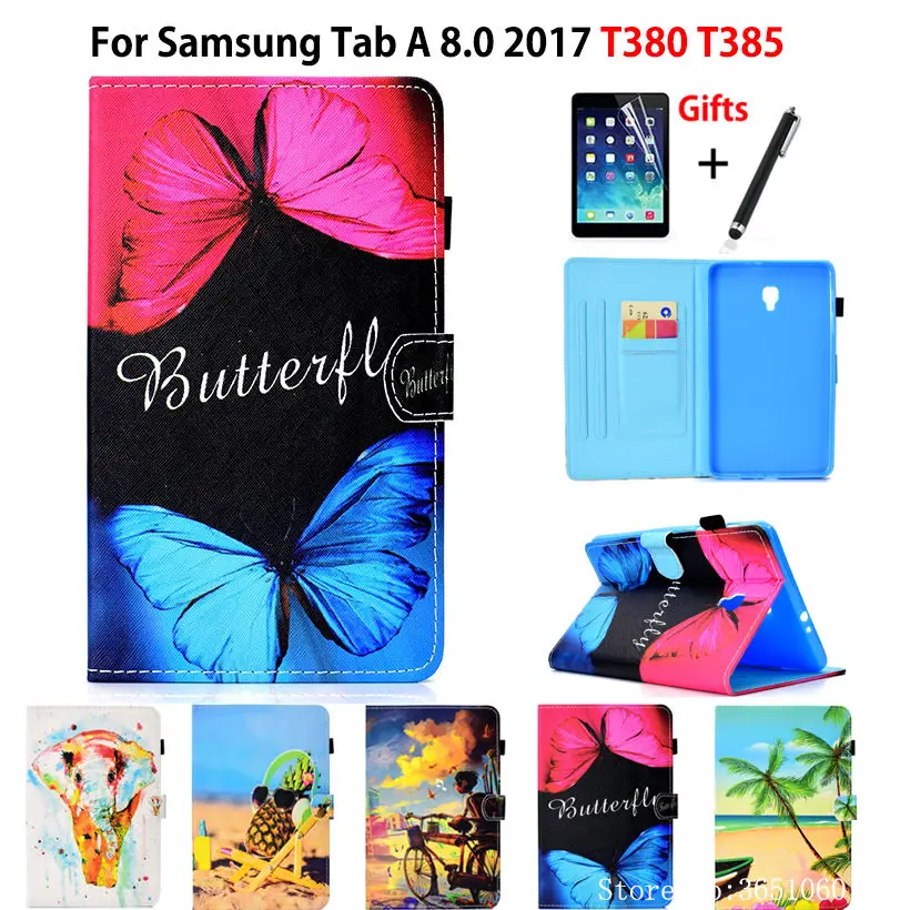 SM T380 чехол для Samsung Galaxy Tab A 8 0 T385 2017 дюймов планшета модный принт из искусственной