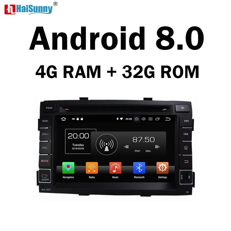 HaiSunny 4 Гб ОЗУ Восьмиядерный Android 8 0 автомобильный DVD gps мультимедийный плеер для KIA