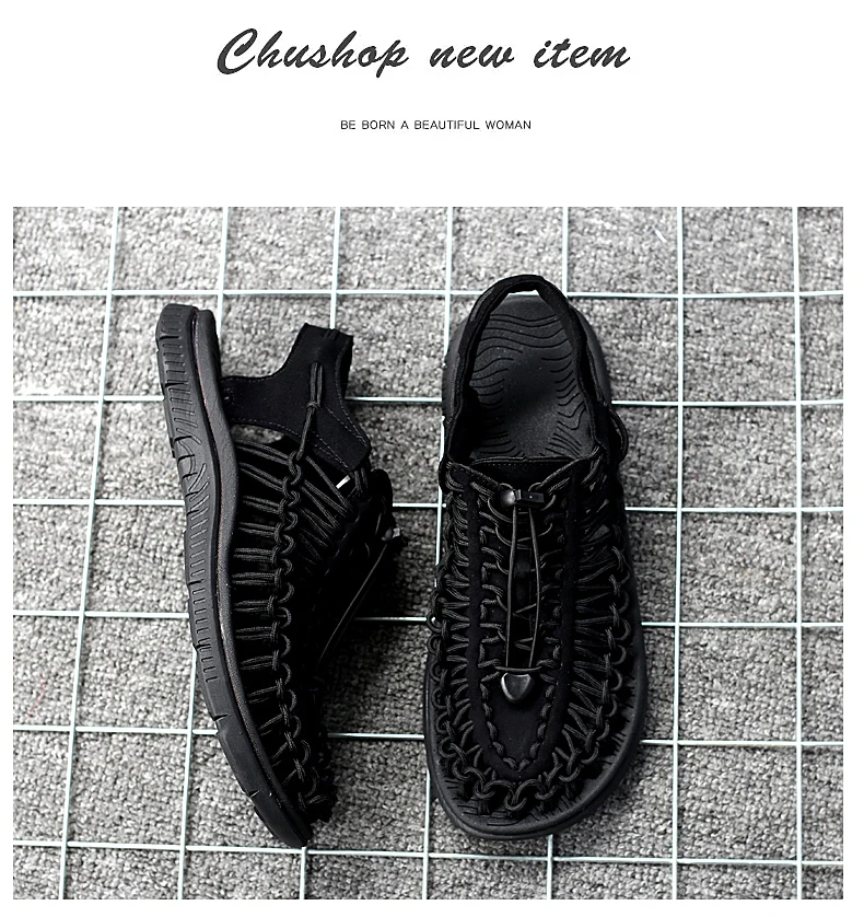 SERENE Brand2019 летние мужские сандалии ткет воздухопроницаемая повседневная обувь модный дизайн Высокое качество удобные сандалии
