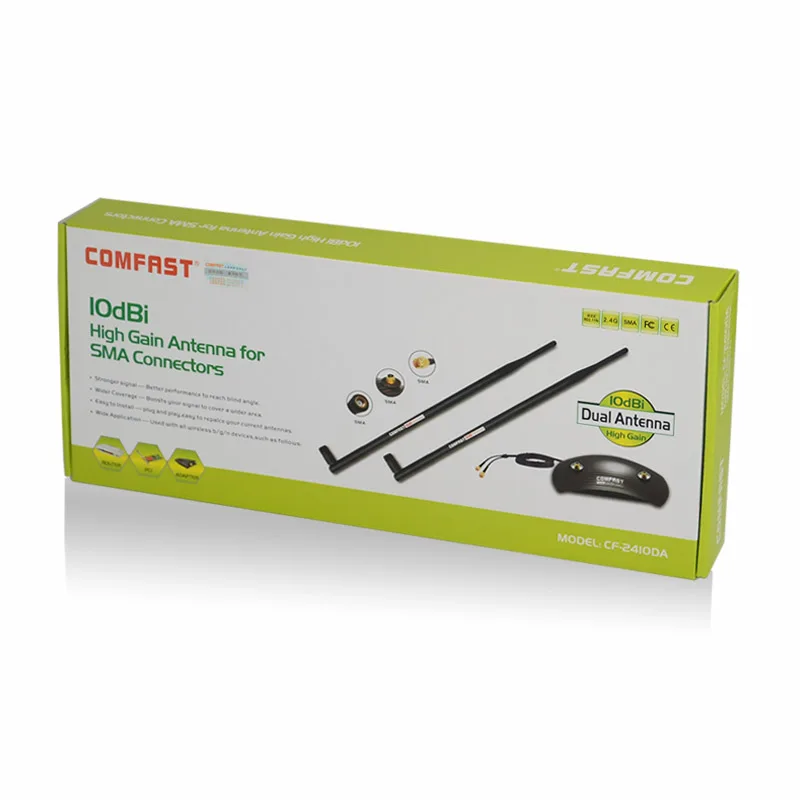 Comfast CF ANT2410DA 2.4 ГГц 10dBi 802.11b/г Wi Fi Антенна RP SMA Мужской Разъем Для PCI Карты USB