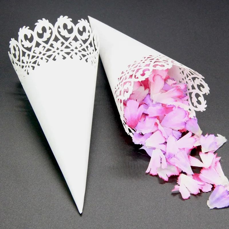 50 шт./упак. с кружевными цветами Бумага лепесток шишки конфеты держатель