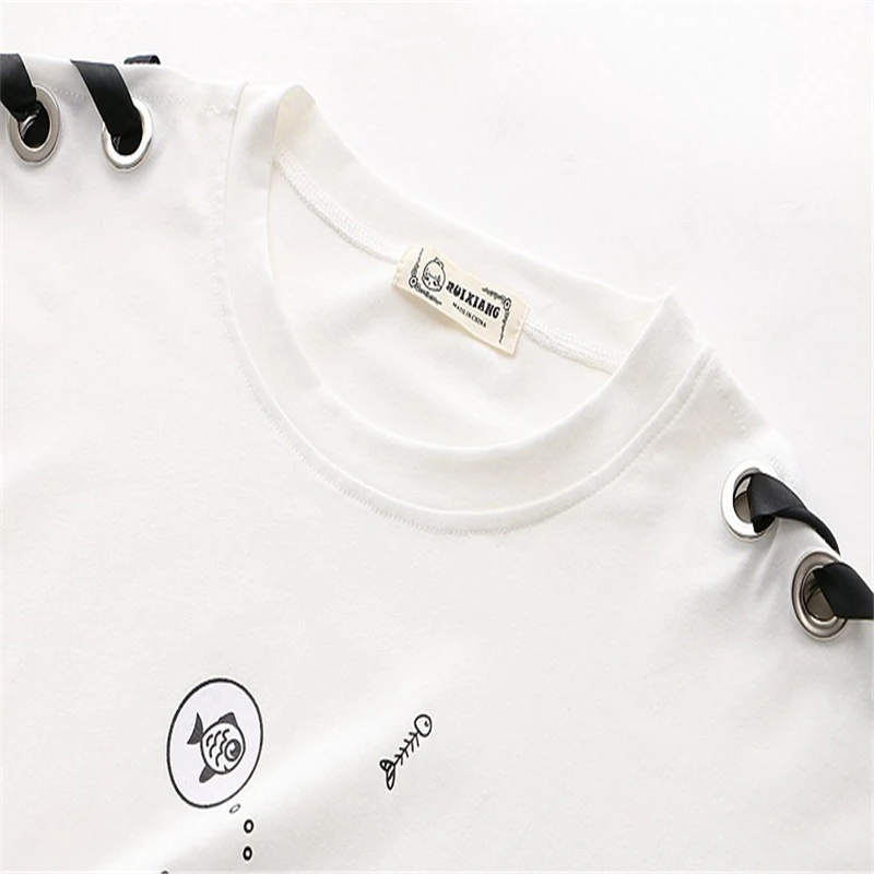 Merry Pretty женская футболка на шнуровке с мультяшным принтом 2020 летняя хлопковая