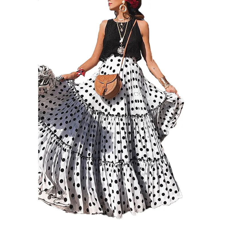 Женское пляжное платье в горошек без рукавов 2 предмета лето 2019 праздничное