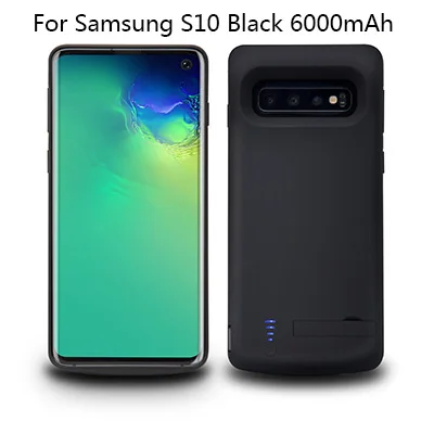 For S10 Black 10 шт./лот BRSUANG 5000 6000 мАч резервный внешний аккумулятор банк питания мини банк питания чехол для samsung S9 S10 S10 Plus и т. Д - Цвет: For S10 Black