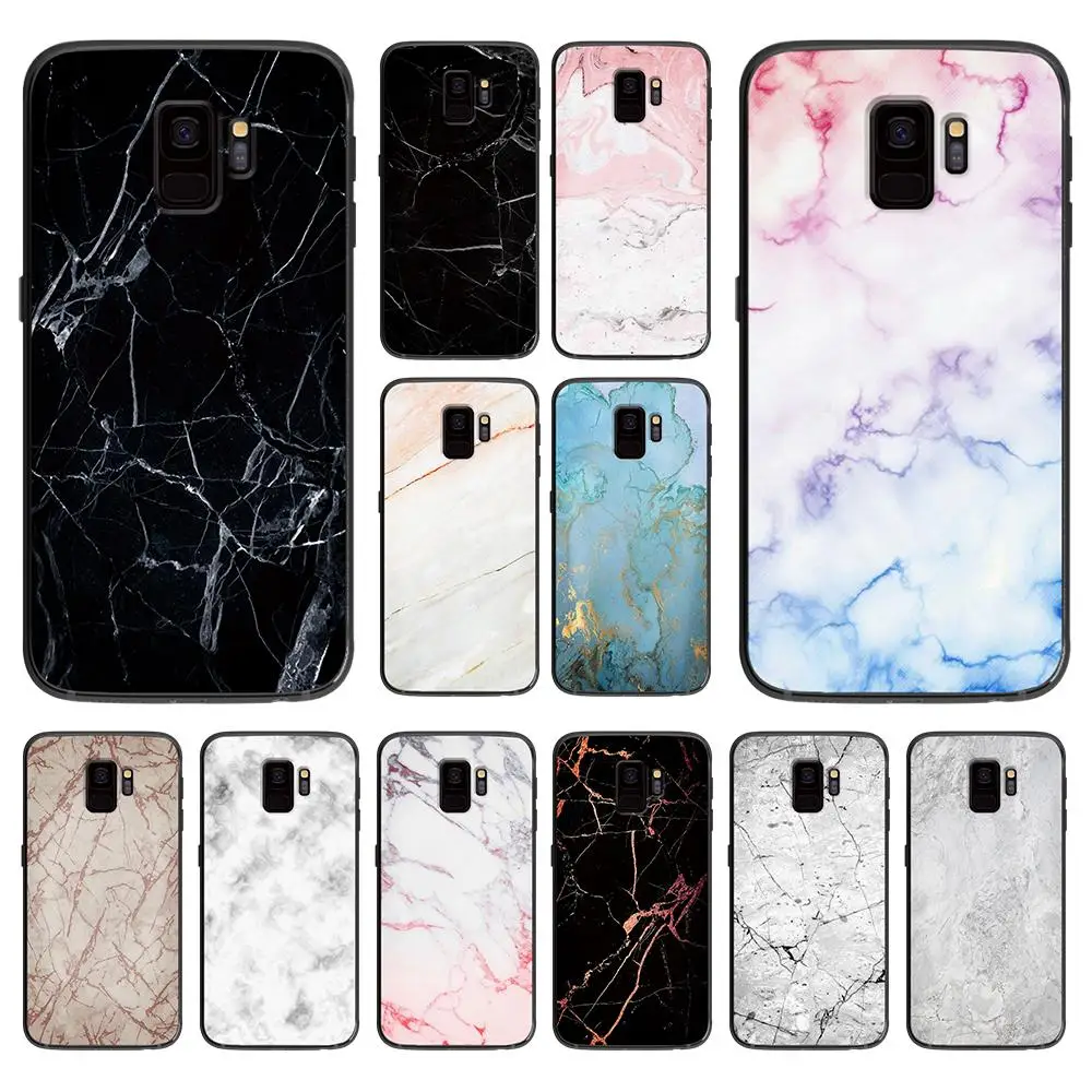 Окрашенный прозрачный мраморный мягкий чехол для телефона Samsung Galaxy S6 S7 S8 S9 S10e Plus