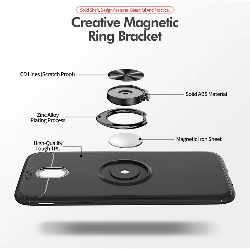 Чехол-бампер для samsung Galaxy J3 J5 J7 Pro, кольцевой чехол SM-J330F/DS SM-J330FN SM-J730F/DS SM-J730FM/DS SM-J530F/DS J530FM/DS