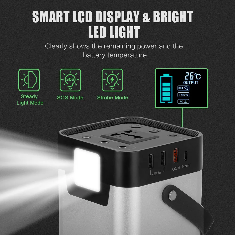 Портативная солнечная электростанция X-DRAGON резервный литиевый аккумулятор 110 Втч