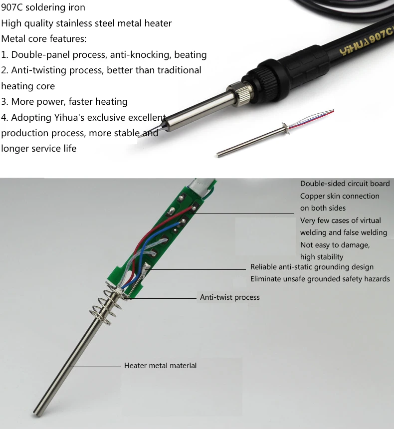 110 В/220 В 3 в 1 YIHUA 853D(1A) SMD паяльная станция паяльники с питание