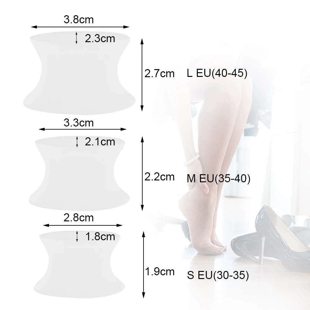 

2Pcs Silicone Gel Big Toe Isolation Bunion Insole Correction Hallux Valgu Orthotic Insoles Toe Separator Overlap Isolation Pad