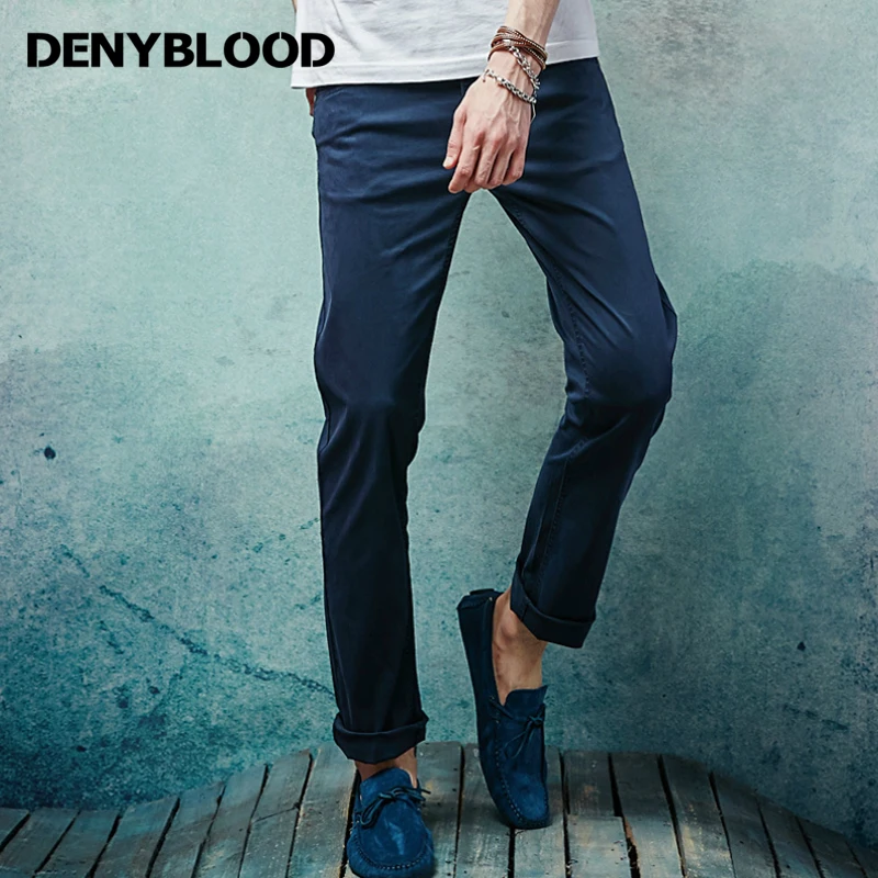 Джинсы мужские прямые стрейчевые х/б цвета хаки | Мужская одежда