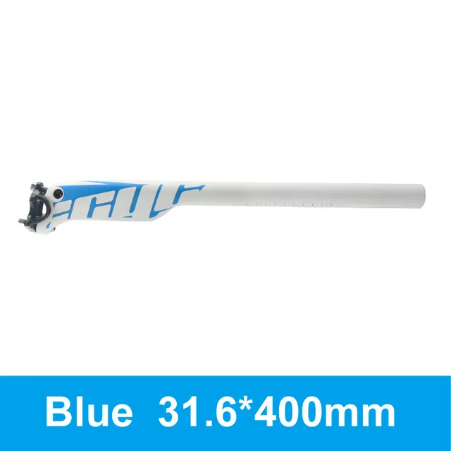 whiteXblue 31.6x400 Ullicyc новые стойка сидения для горного велосипеда MTB/дорожный велосипед Запчасти полный карбоновое волокно+ сплав крышка Подседельный штырь 27,2/30,8/31,6*350/400 мм - Цвет: whiteXblue 31.6x400