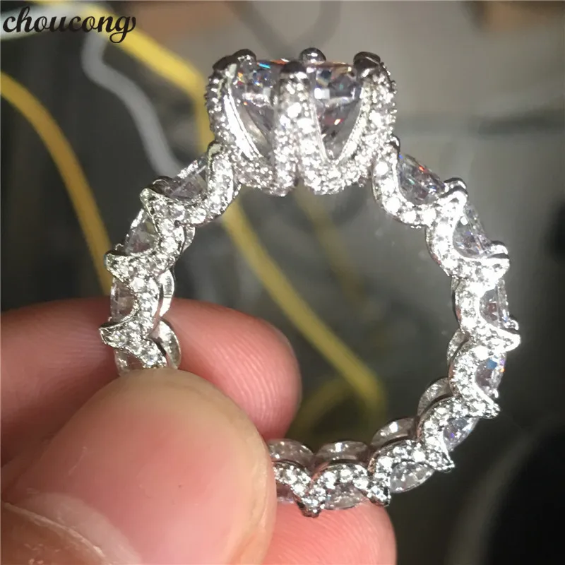 Кольцо женское из серебра 925 пробы с фианитом 3ct AAAAA | Украшения и аксессуары