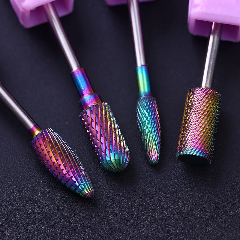 Радужная фреза для ногтей вольфрамовая стальная набор фрез педикюра