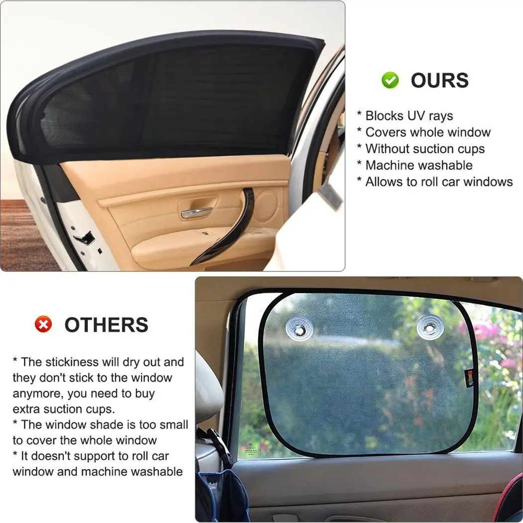 Новое общее боковое окно автомобиля черное противомоскитное 17,32 дюймов-20,47 дюймов покрытие 23,03 дюймов-46,8 дюймов занавески