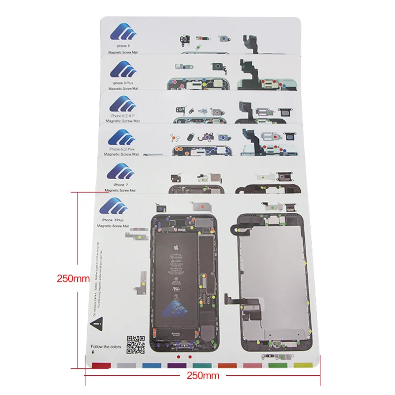 UANME cm 12 шт./лот Профессиональный магнитный коврик для винтов iPhone 5/5c/5s/6/6 Plus/6s/6s