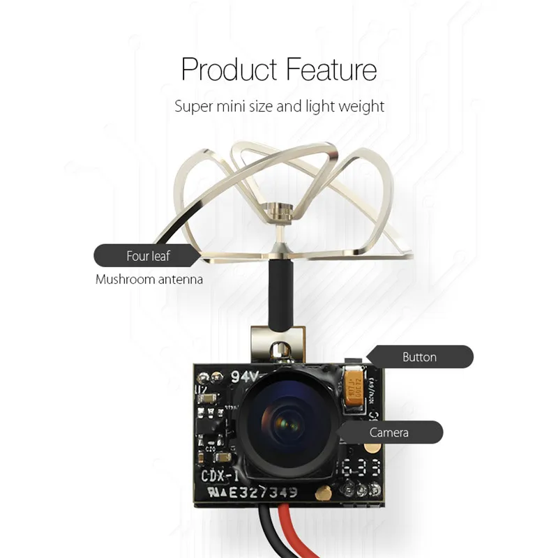 Горячая Распродажа Eachine TX02 супер мини AIO 5,8G 40CH 200mW VTX 600TVL 1/4 Cmos FPV камера для FPV мультикоптера