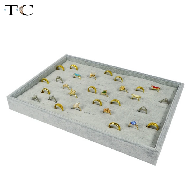 Коробка для хранения ювелирных изделий Кольцо Лоток демонстрации 35*24 см серый