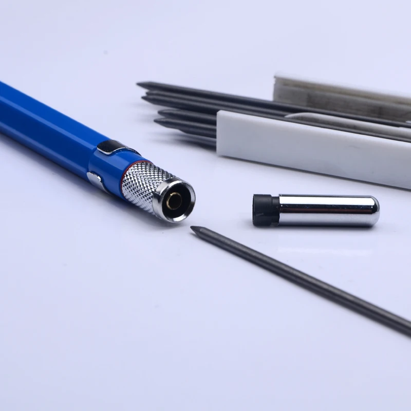 

5 pcs/lot Metal Mechanical Pencils 2.0mm 2B Lead Holder Drafting Drawing Pencil Set with 12 Pieces Leads School Gifts Stationery