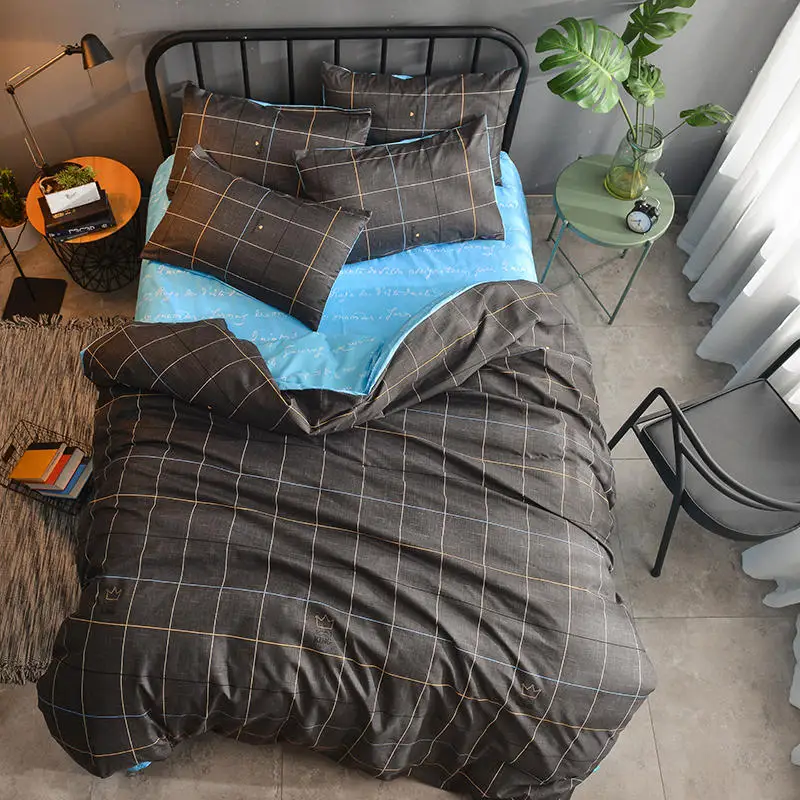 Американский стиль постельных принадлежностей королева размер сетка в полоску