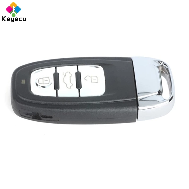 Замена KEYECU Модернизированный флип Keyless-Go смарт-пульт дистанционного ключа автомобиля оболочки с 3 кнопками и вставкой Uncut Blade-FOB для Audi A6L Q7