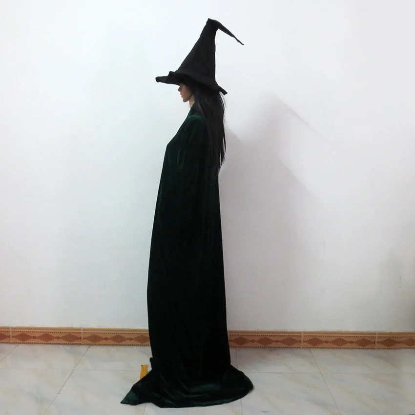 Платье для косплея Minerva McGonagall темно зеленый плащ Тренч костюм Хэллоуина на заказ