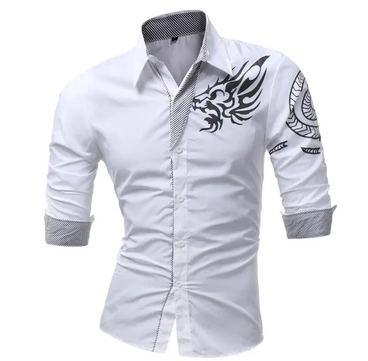 Мужская рубашка с длинным рукавом новинка 2018 повседневное приталенное Мужское