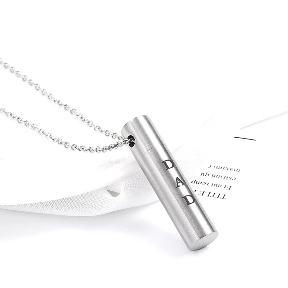Нержавеющая сталь кулон кремационной урны Мини Pet урна сувенир ожерелье цилиндр