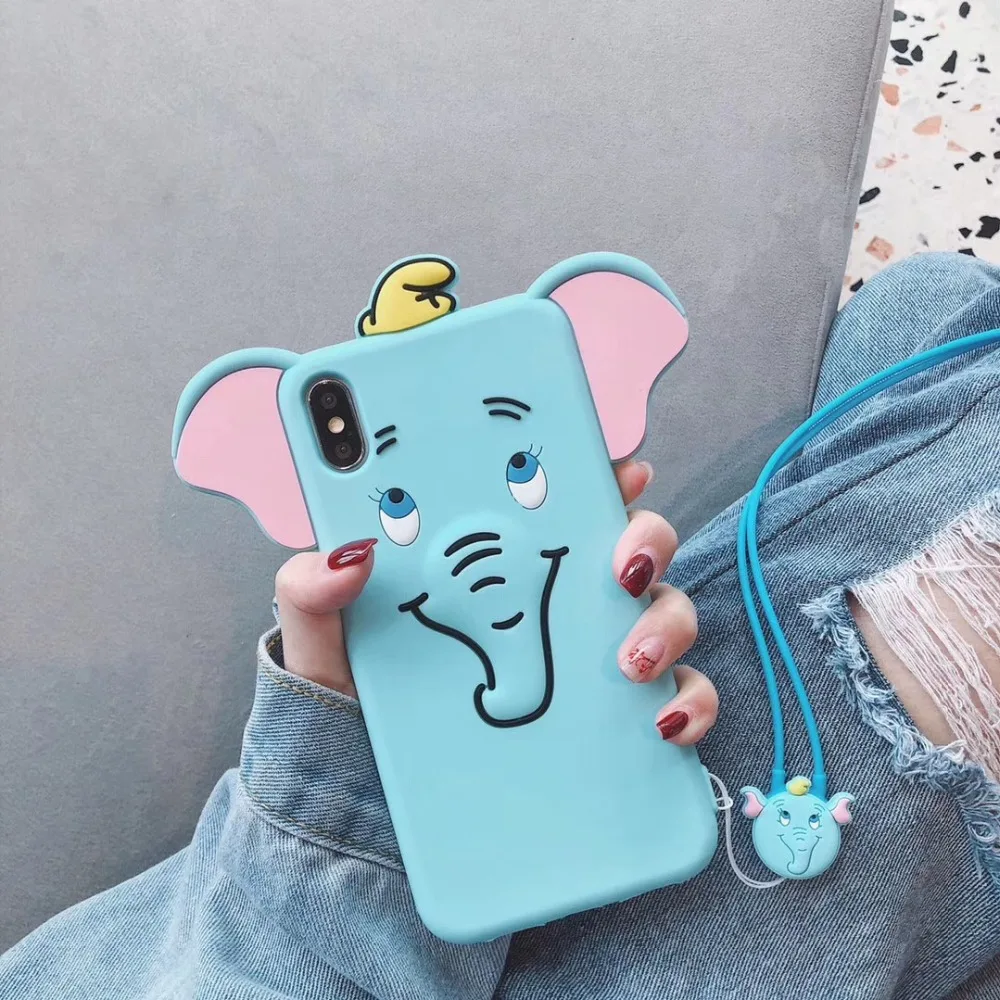 Marchcover 3D популярный милый мультяшный слон Дамбо силиконовый чехол для iPone X XS MAX XR 8 7