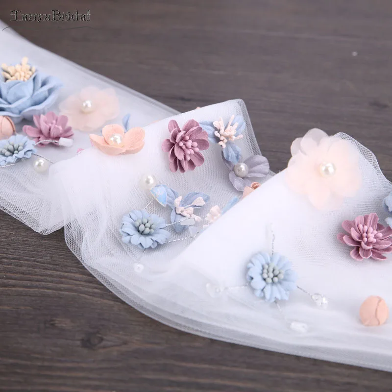 Свадебная фата с 3D цветами свадебный головной убор элегантная женская Фата