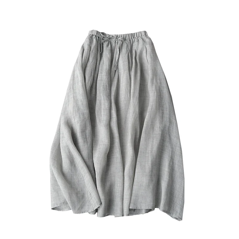 Юбка из рами женская весенне-летняя повседневная свободная универсальная с