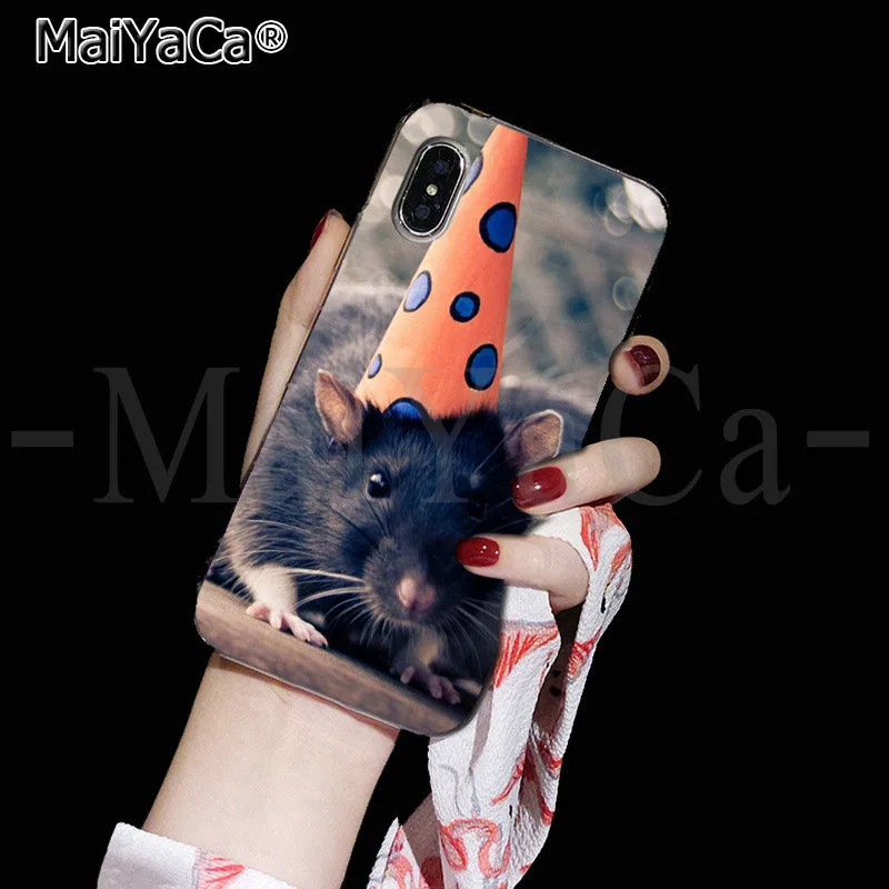 Чехол для телефона MaiYaCa с милыми животными, крысами, едой, милыми аксессуарами, чехол для Apple iPhone 8, 7, 6, 6S Plus, X, XS, max, 5, 5S, SE, XR