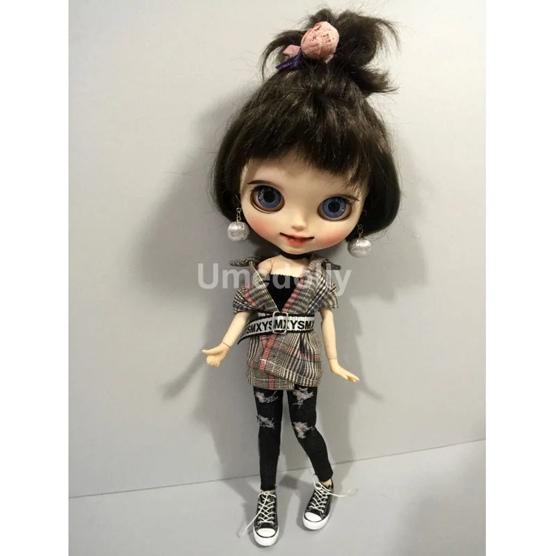 1 комплект классная клетчатая рубашка ручной работы + рваные