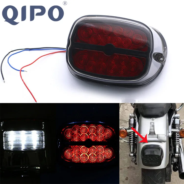 QIPO мотоциклетный светодиодный задний светильник стоп сигнал для большинства