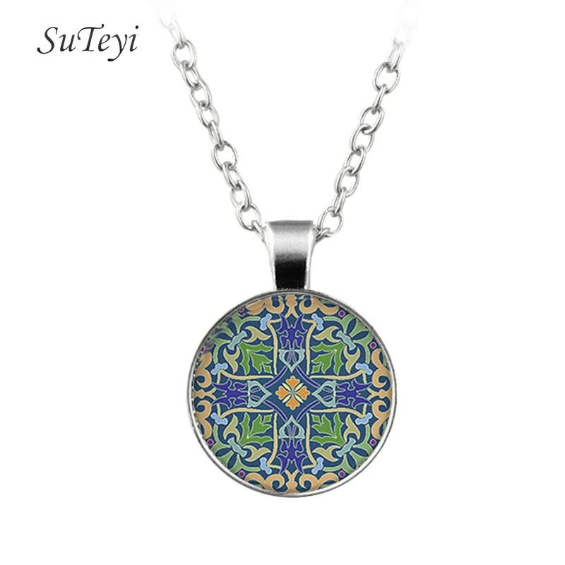 SUTEYI Винтаж хна художественная фотография стеклянный купол серьги посеребрённые