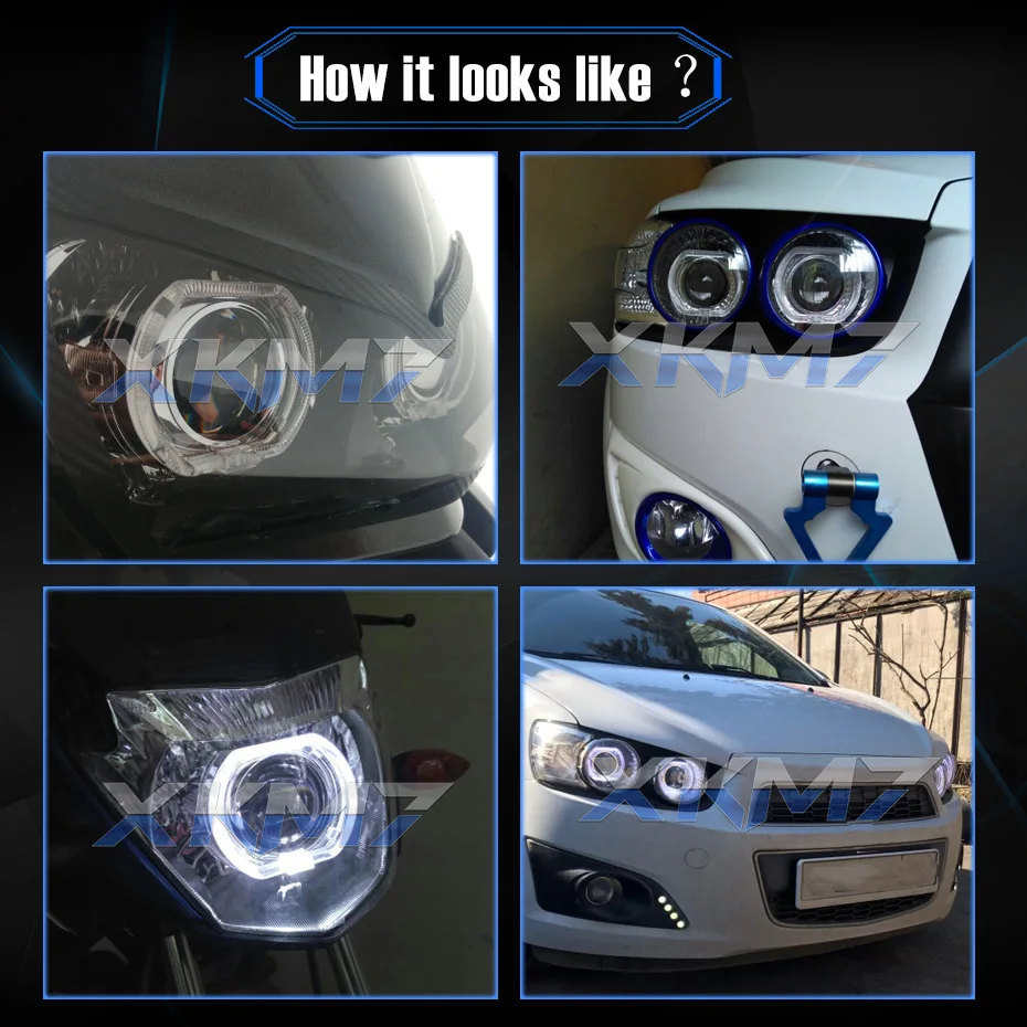 Фары линзы ангельские глазки би-ксенон H1 HID проектор квадратный переключатель ходовые огни Halo объектив Комплект для H7 H4 автомобильные аксессуары