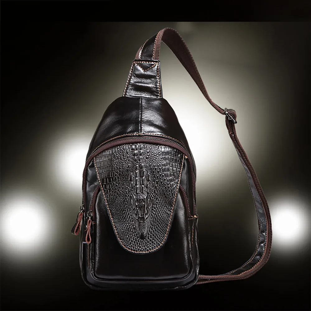 Мужская сумка мессенджер из натуральной кожи нагрудный ремень рюкзак с