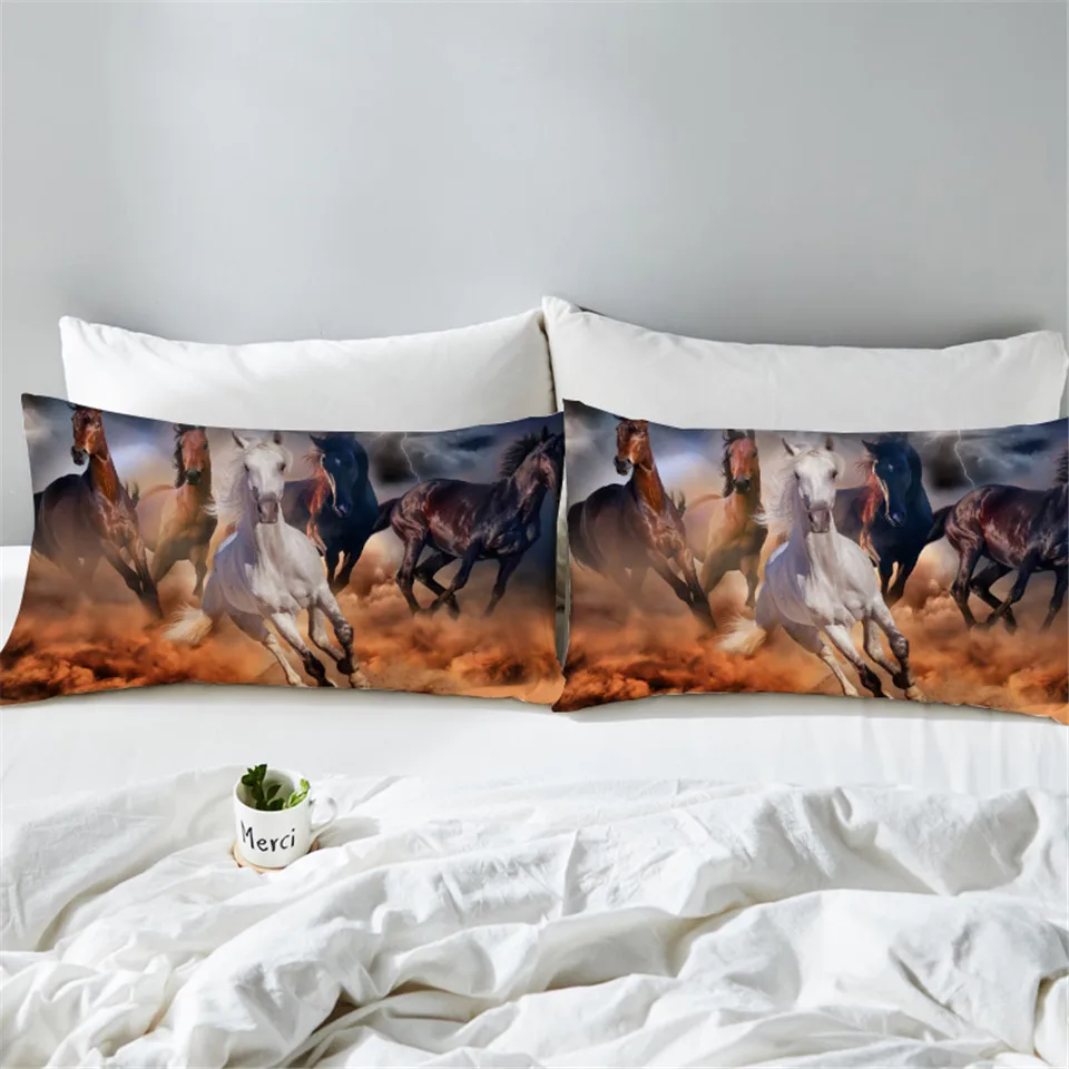 BeddingOutlet чехол для подушки с лошадью яркий 3D рисунком пыльный молнией постельное