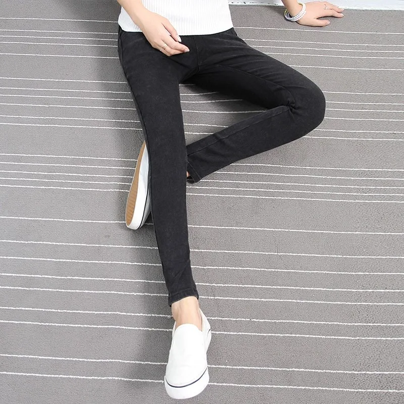 Модные вымытые черные и темно-синие джинсы для беременных женщин плюс размер