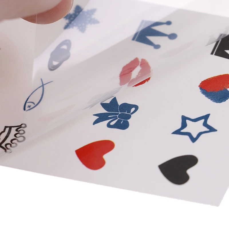 5 шт. водостойкие временные тату наклейки в виде короны рыбы|Временные тату| |