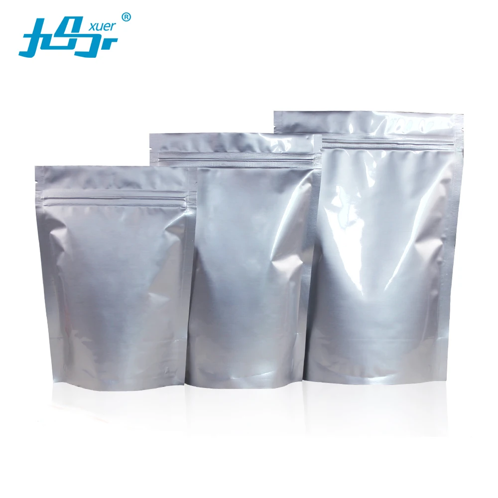 100 шт. серебристые Алюминиевые вертикальные пакеты с застежкой молнией|Сумки для