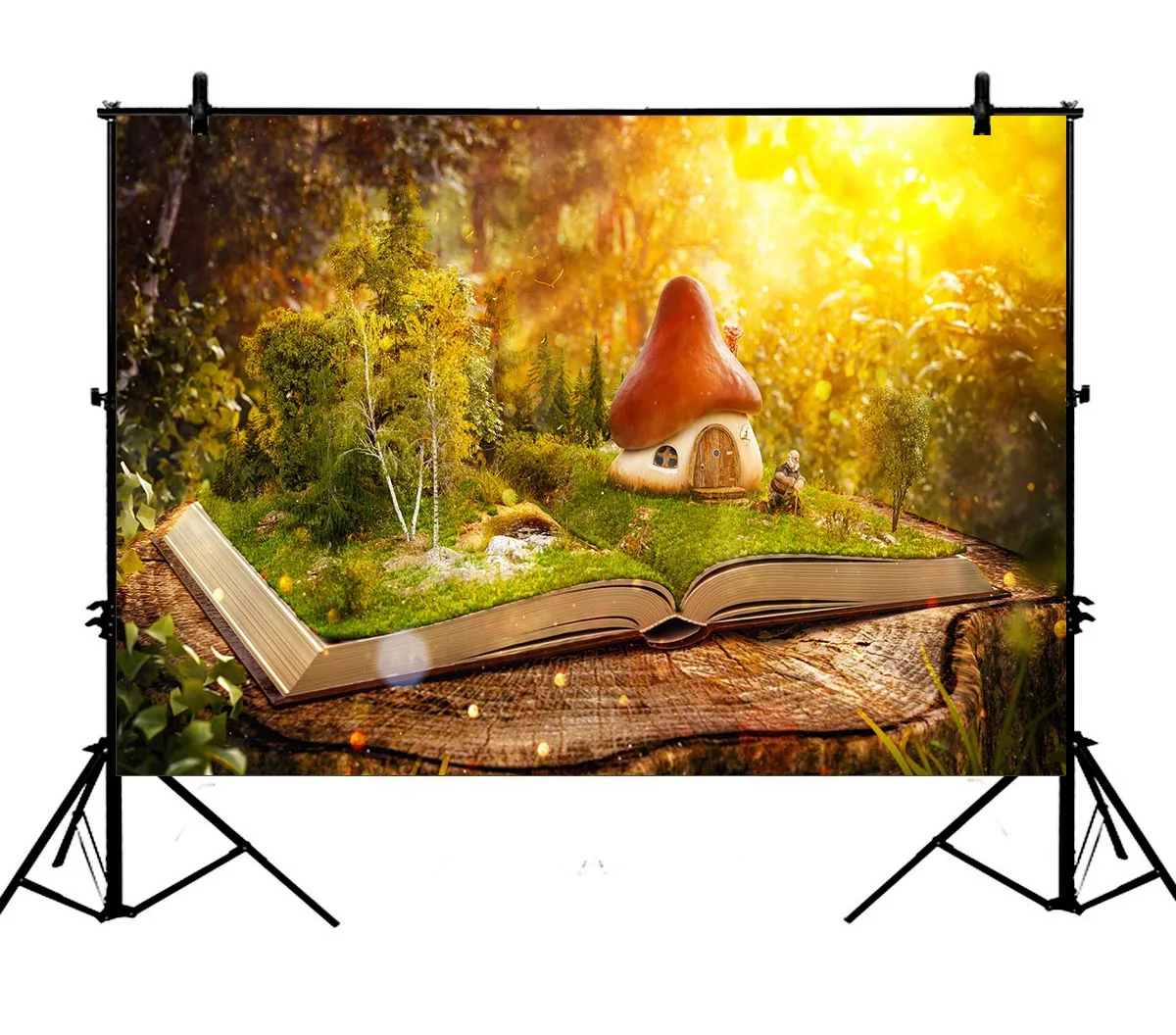 5x7ft волшебный лес гриб кабина книга Sunbeam сказка полиэстер фото фон портретный |
