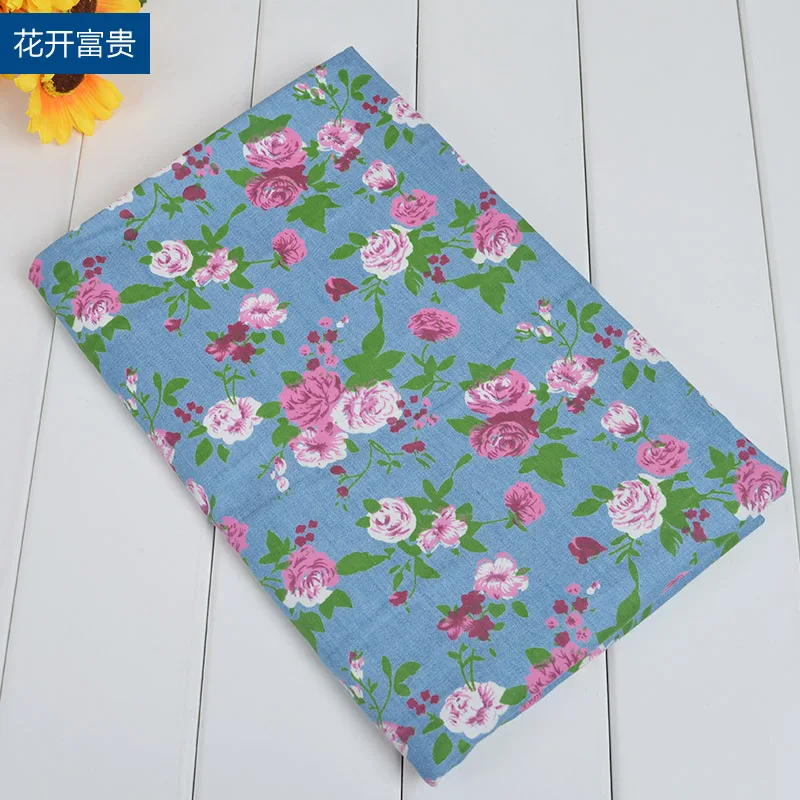 flower Летняя тонкая мягкая хлопковая джинсовая ткань из ткани, шитье ручной работы, сделай сам, для юбки, джинсовой футболки, одежда с мультяшным принтом, для стирки воды, 50x150 см - Цвет: flower