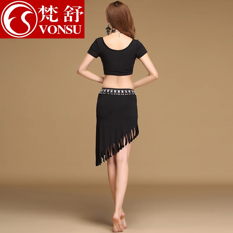 4Pcs Lady Belly Dress Suit Top and Skirt Female New Dance Costumes Sumba Dancing Exercises Tassels Wear D06 | Тематическая одежда
