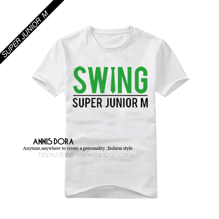 SUPER JUNIOR M The 3RD Mini Album SWING short sleeved T - shirt | Мужская одежда