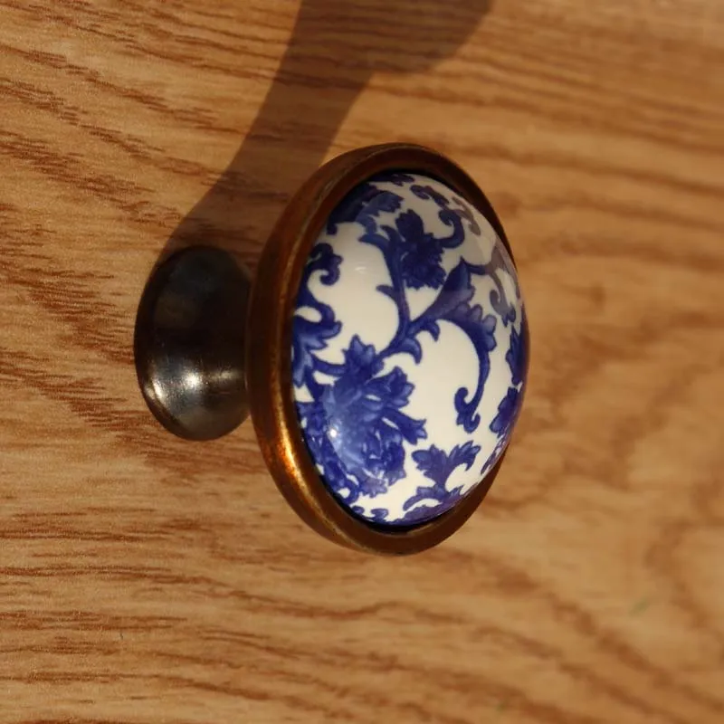 3 &quotВысокое качество Ретро синий и белый фарфоровый комод кухонный шкаф дверь