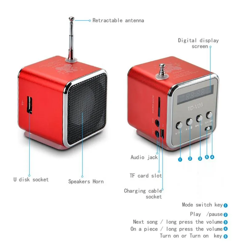 AIKEGLOBAL Hifi мультимедиа Bluetooth беспроводной портативный динамик супер бас с USB/TF/AUX/FM